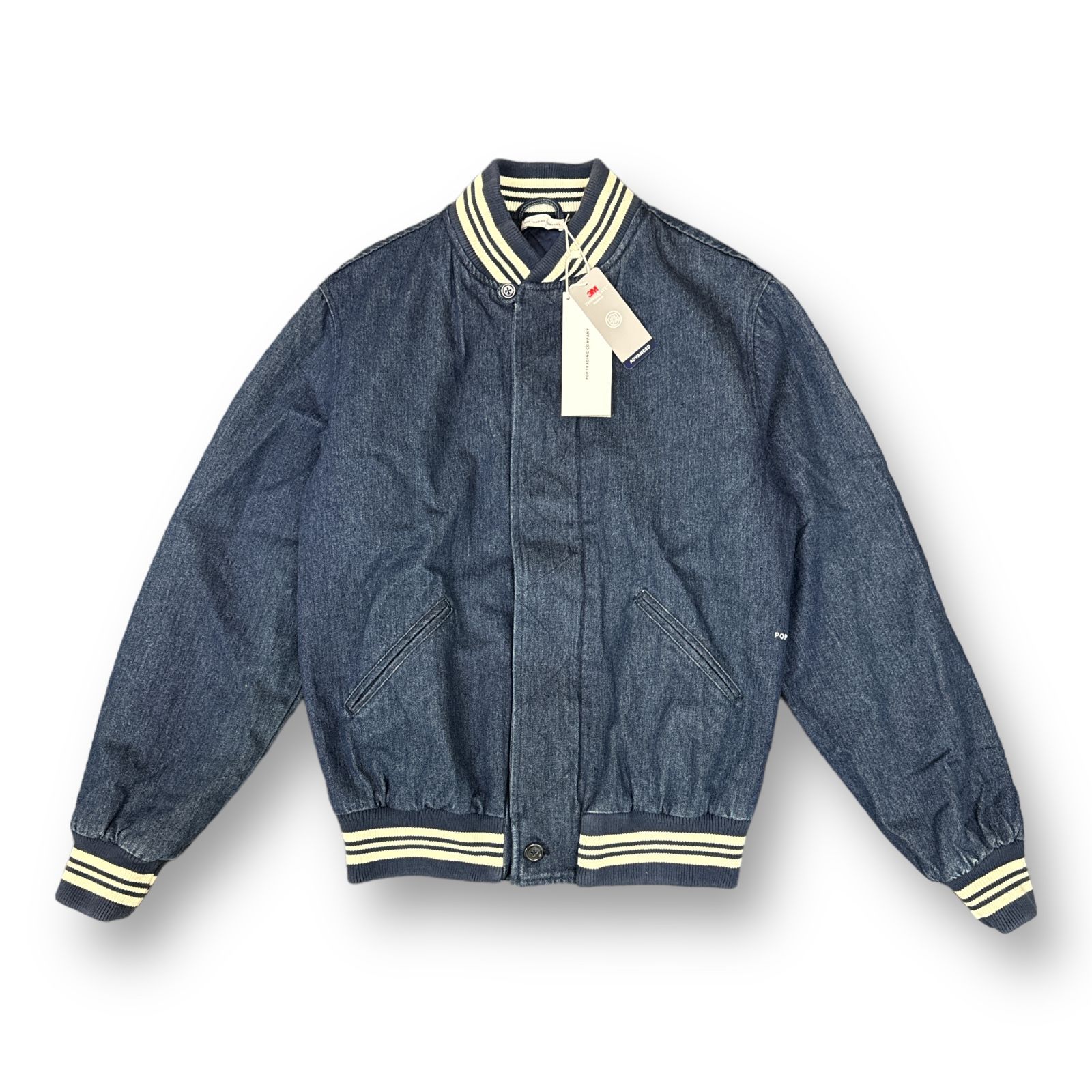 新品 Pop Trading Company Varsity Jacket POPSS23_05-007 デニム バー