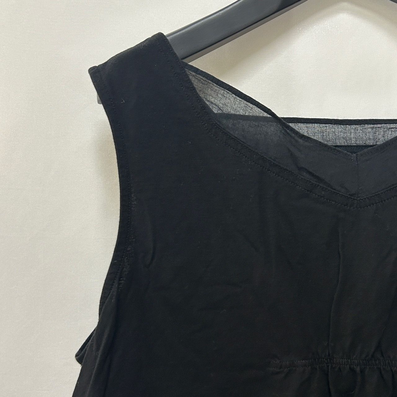 慈雨 40 ブラック ノースリーブカットソー 日本製 トップス センソユニコ