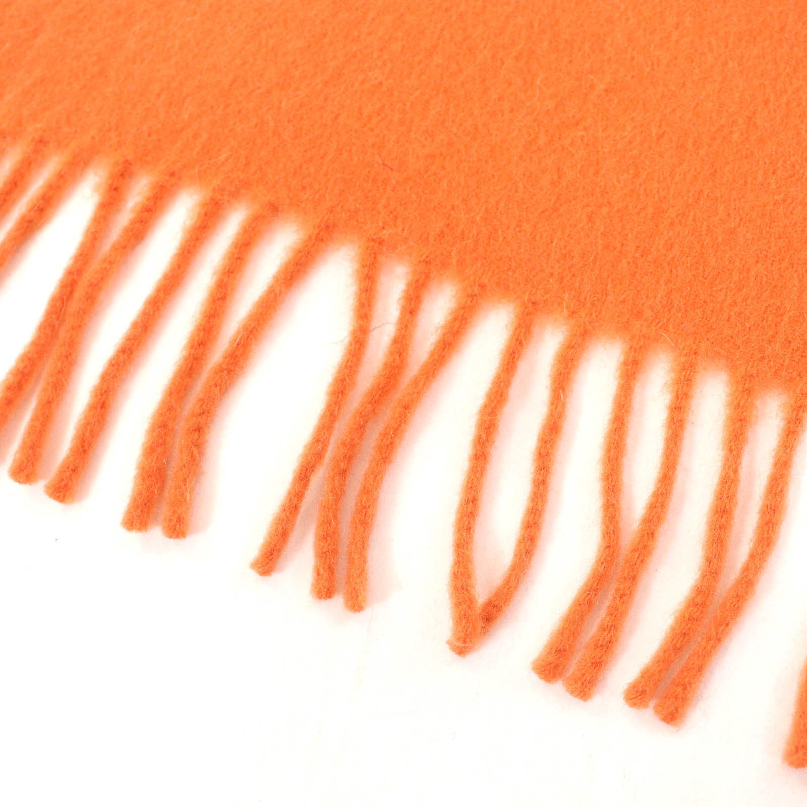 美品△HERMES エルメス カシミヤ ロゴ刺繍 フリンジ マフラー