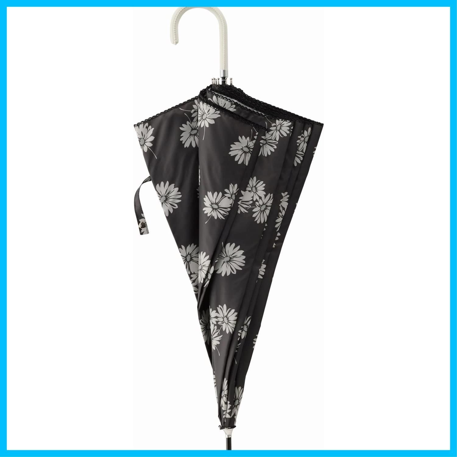 商品 モノクロフラワー 手開き ブラック 50 cm 長傘 19600 晴雨兼用 宮嶋