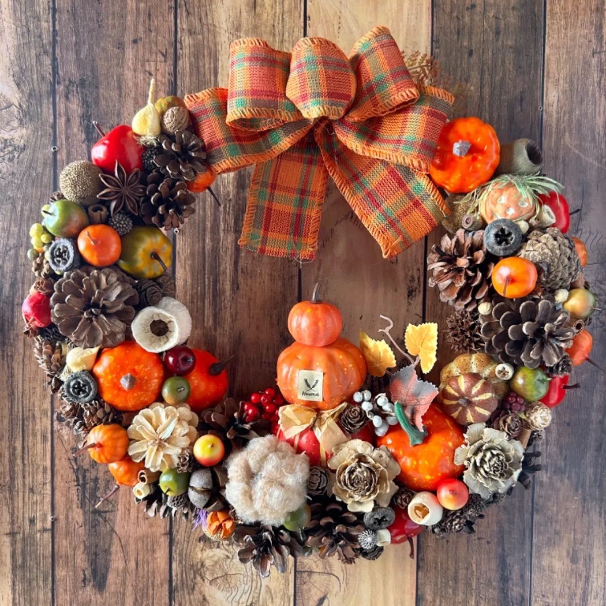 ハロウィンリース　スワッグ　カボチャ　ハンドメイド　インテリア　大きめ　特大 ハロウィンリース スワッグ カボチャ ハンドメイド インテリア