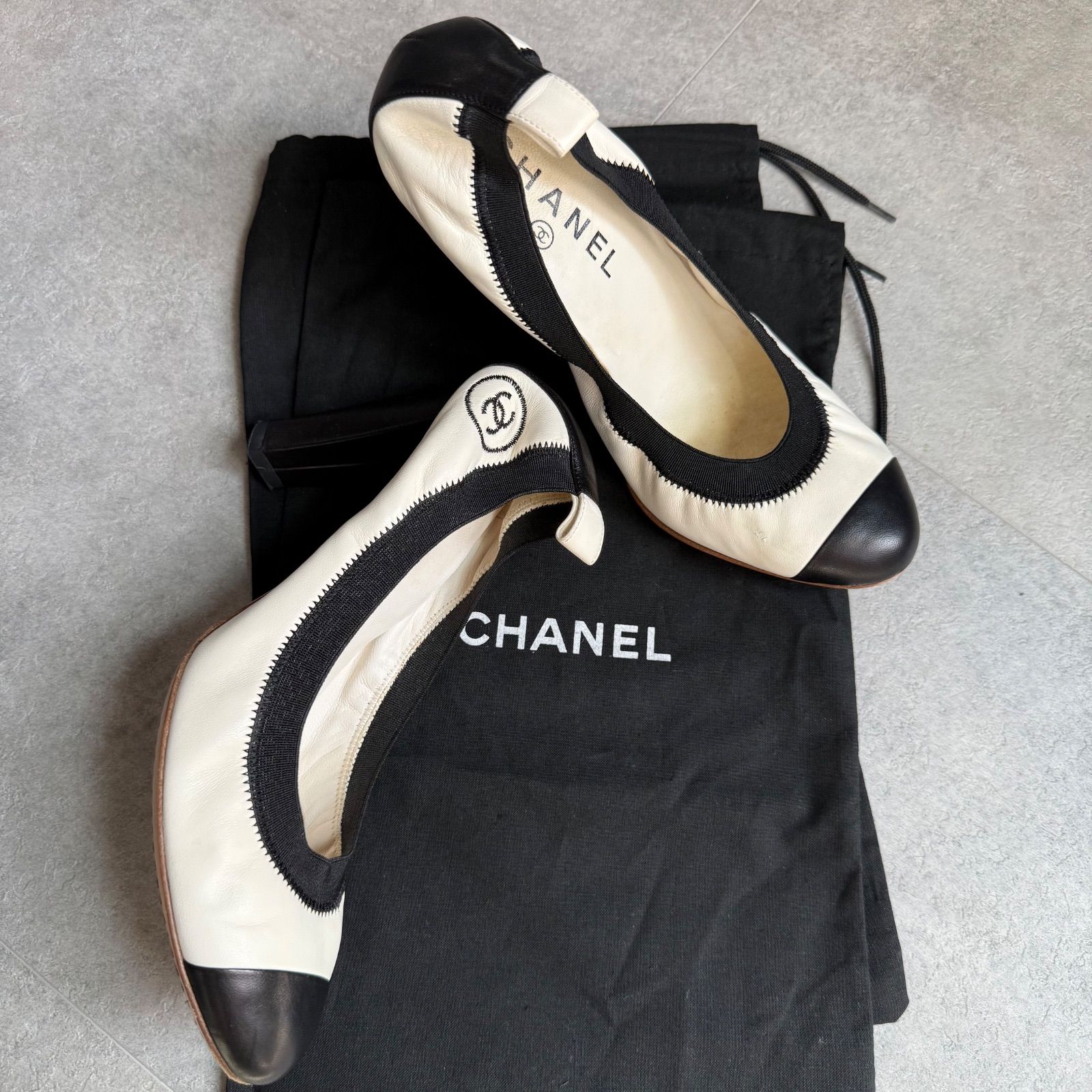 CHANEL シャネル ココマーク バレエシューズ パンプス レザー バイ