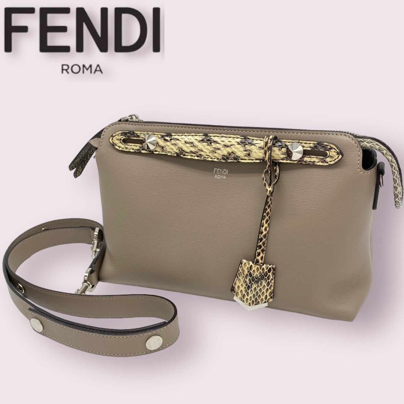 高級ブランド 2way ✨希少•極美品✨FENDI ショルダーバッグ パイソン ...