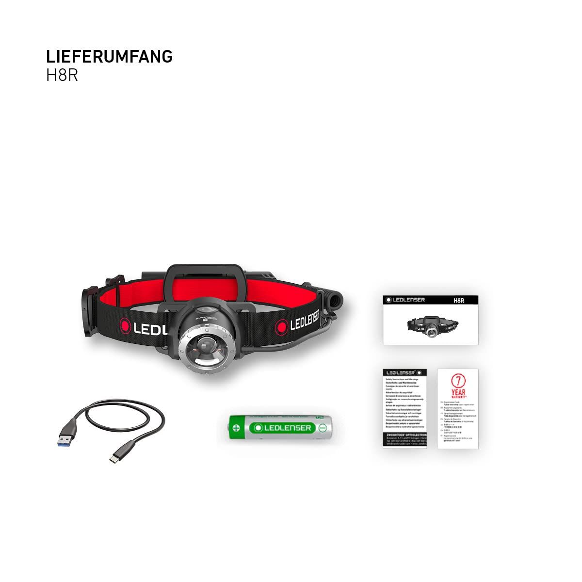 Ledlenser(レッドレンザー) 防水機能付 H8R LEDヘッドライト USB充電式