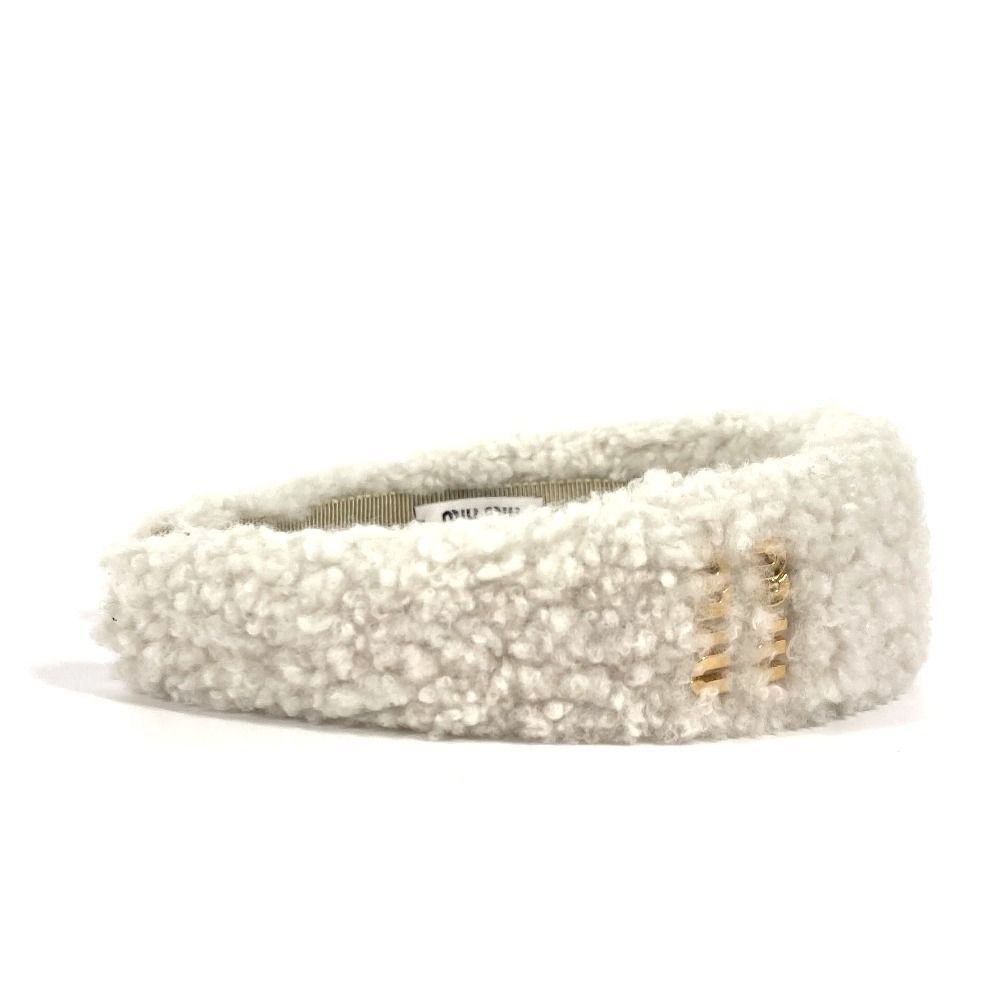 Miu Miu カチューシャ　ホワイト miu MIUMIU ミュウミュウ カチューシャ 5IH039 2F72 レディース