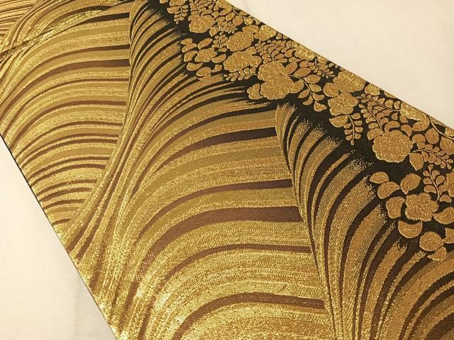 平和屋着物▽両面 両方向 全通柄袋帯 辻が花 金銀糸 正絹 逸品