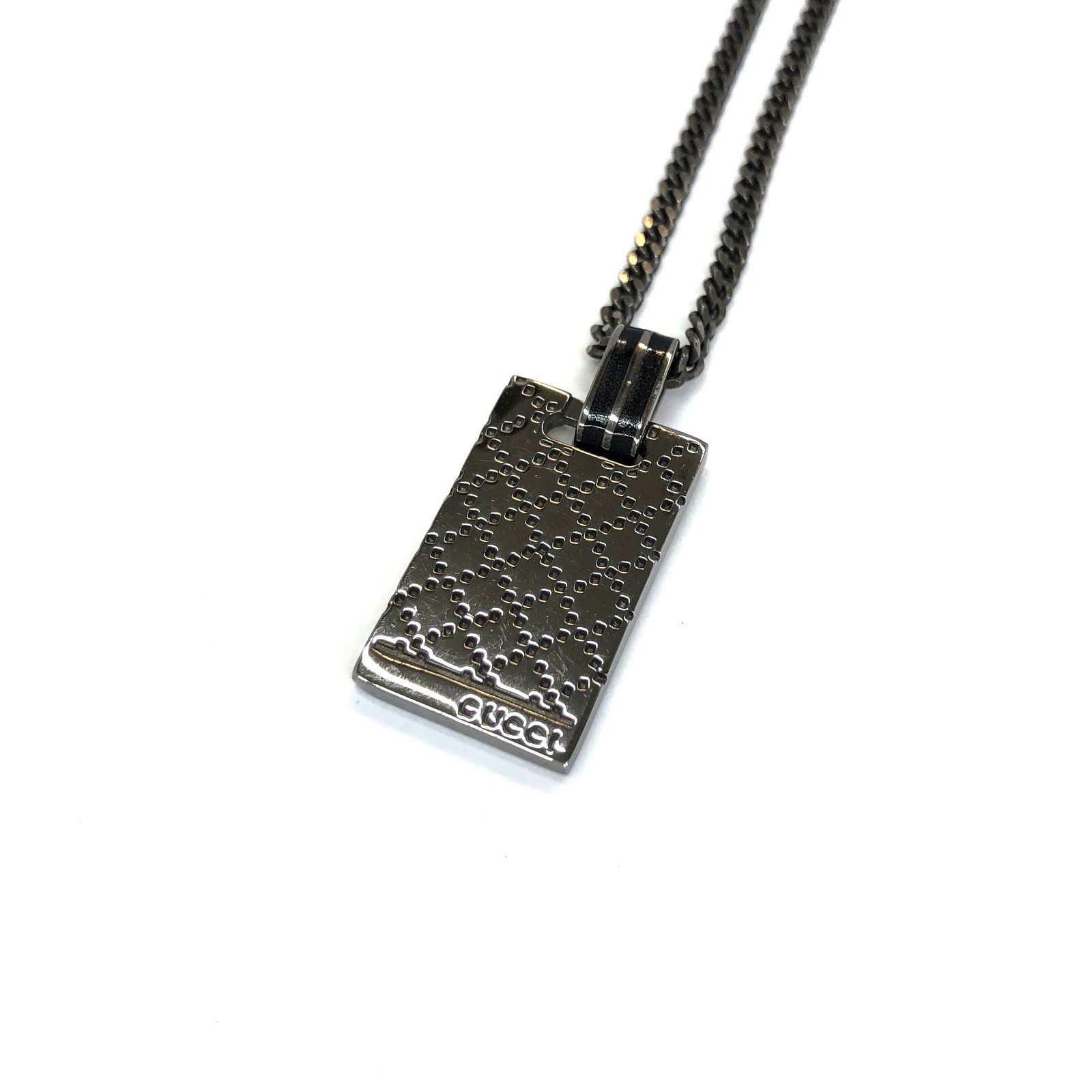 GUCCI グッチ ネックレス ディアマンテ スクエアプレート ロゴ - メルカリ