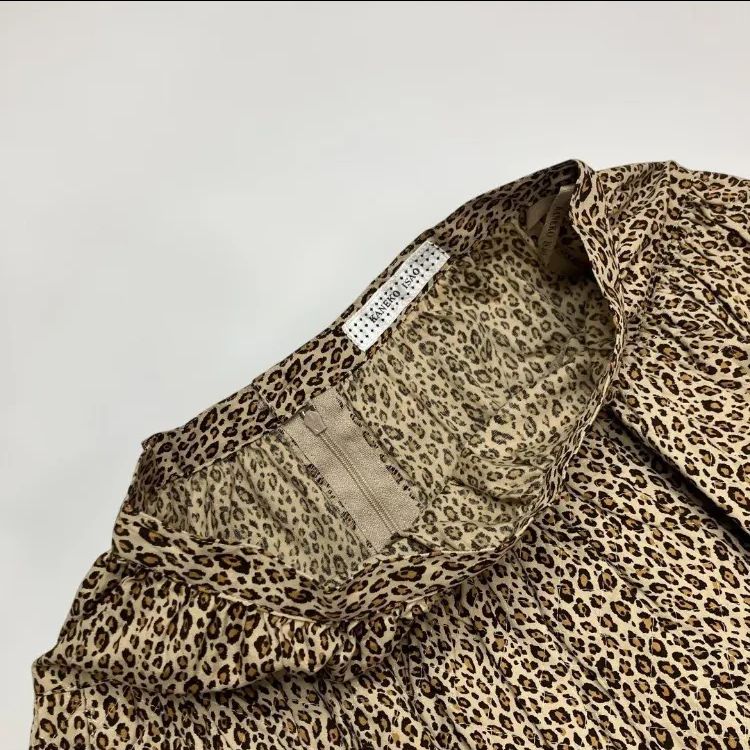 ヒョウ柄 裾パッチキルティングスカート