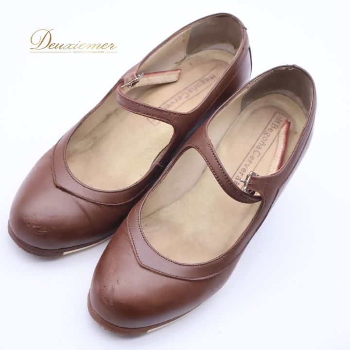 フラメンコ 衣装 ベゴーニャセルベラ 34 1/2サイズ 靴 ヒール 茶色 釘