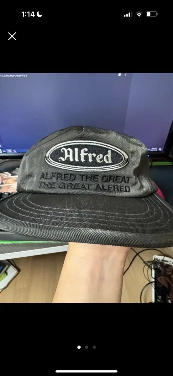 Alfred ナイロン グレイキャップ