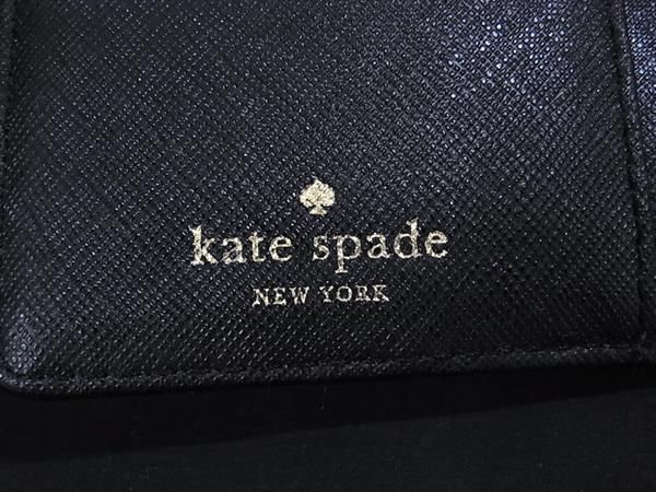 1567　ケイト・スペード　名刺入れ　ブラック　新品未使用 kate spade NEW YORK ケイトスペード 名刺入れ 2つ折り レザー