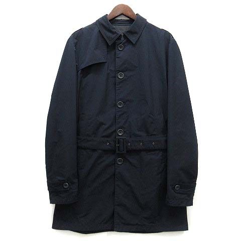 ヘルノ HERNO ミドル丈 シングル トレンチコート ステンカラー 2018SS ネイビー 紺 48