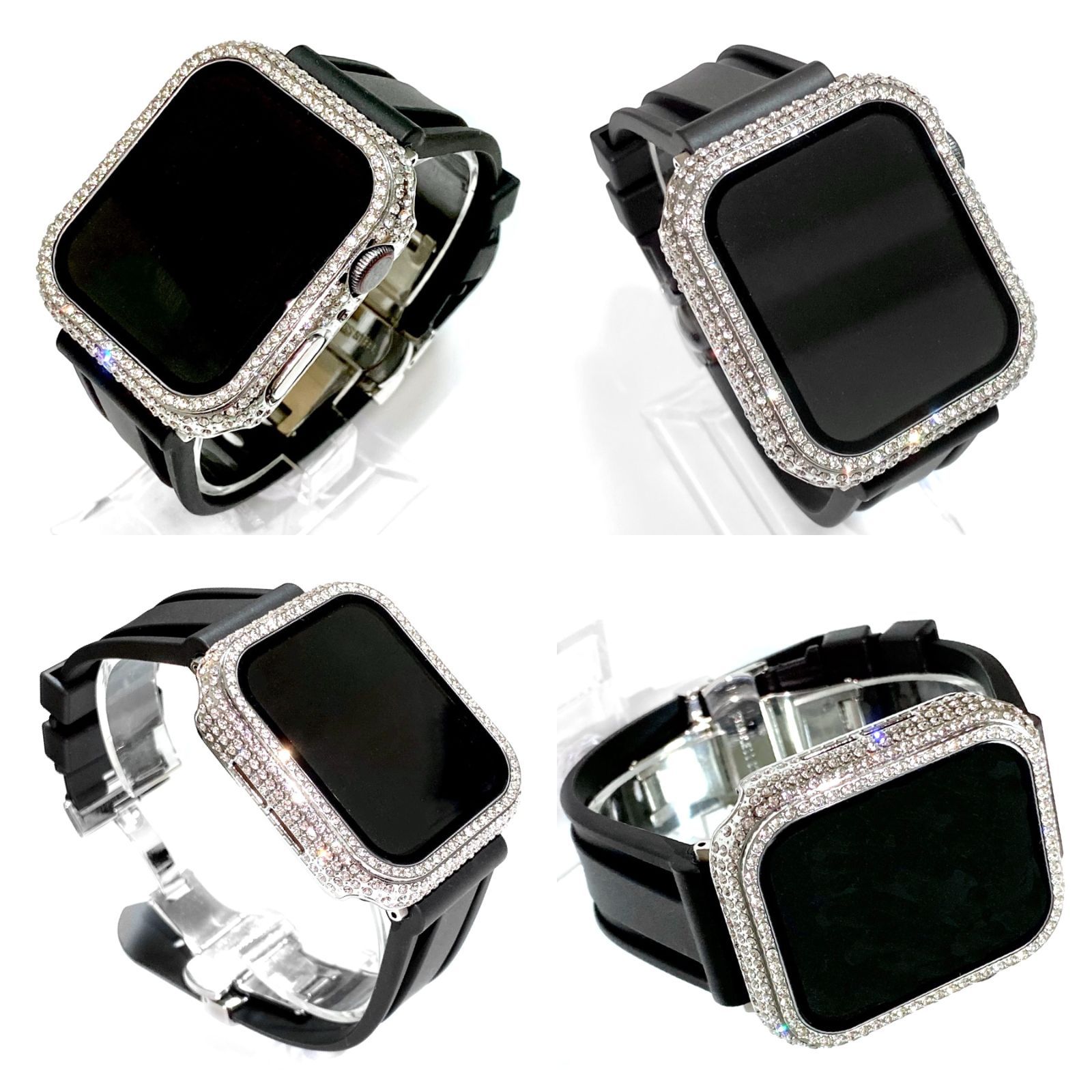 02☆アップルウォッチバンド ラバーベルト Apple Watch キラキラ
