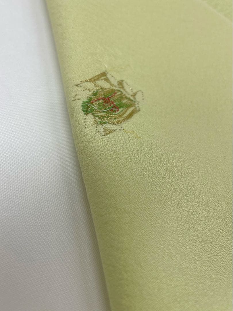 小紋 縫取り 南天 紋意匠 女郎花色 正絹 反物 - メルカリ