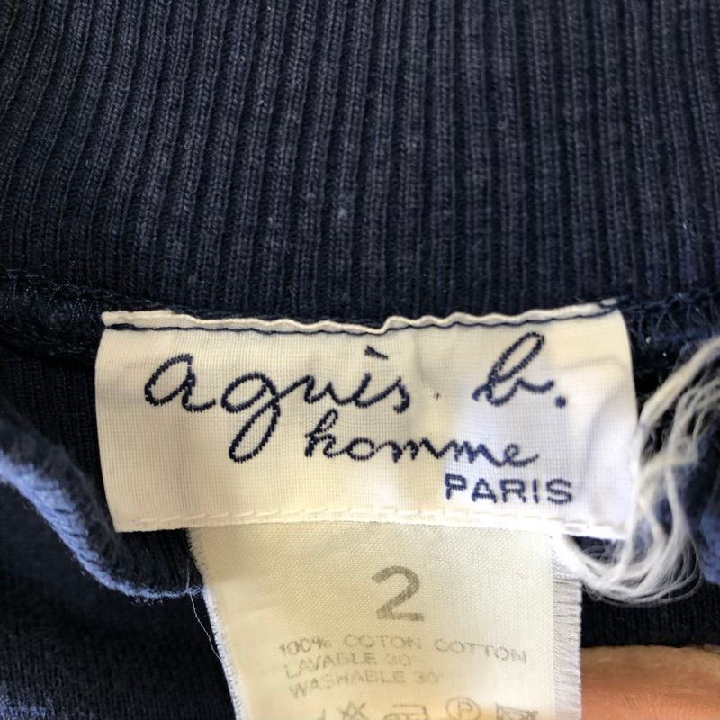 agnès b. ネイビー ハイネック トレーナー タートルネック ニット プルオーバー（5356WT07680） | TO