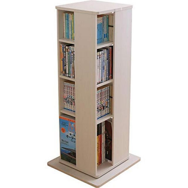 アイリスオーヤマ ラック コミック 回転 4段 幅43×奥行43×高さ101.4