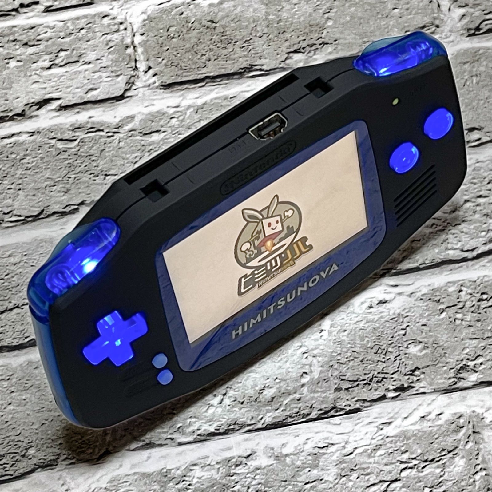 IPS カスタム GBA 【マットブラック LEDモデル】 保証付き