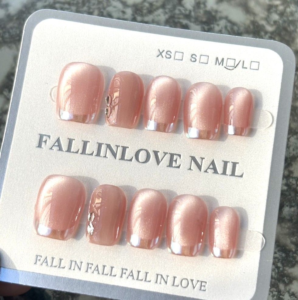 ネイルチップ メタルフレンチネイル オーロラ 控えめ クリア