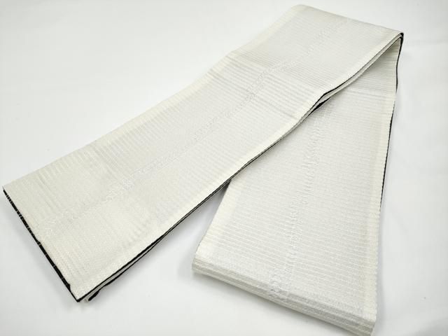 平和屋着物 上 夢工房 両面 半幅帯 間道 黒地 銀糸 CYAA3177s5