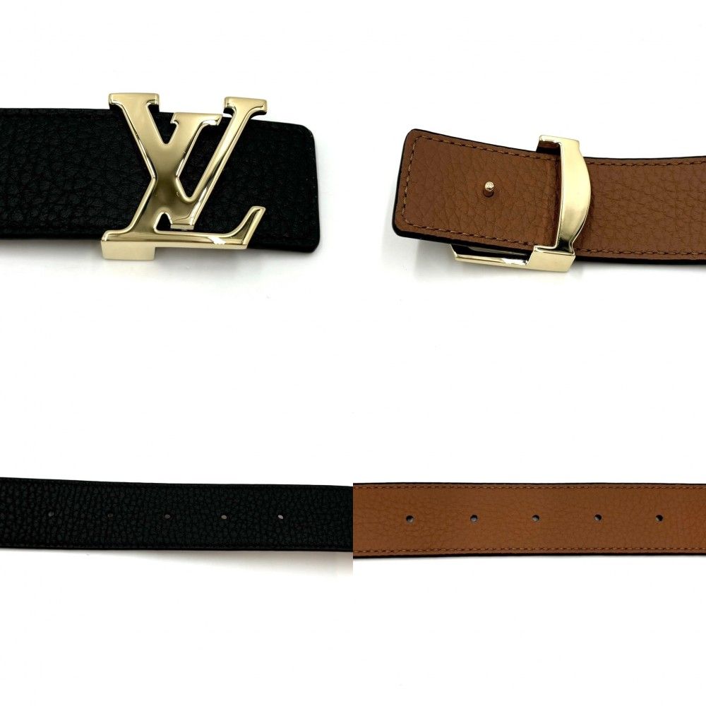良品　ルイ・ヴィトン　サンチュール　ベルト　レザー　ブラウン　ロゴ　金具 LOUIS VUITTON ルイ・ヴィトン M6809 サンチュール LST ロゴ 型