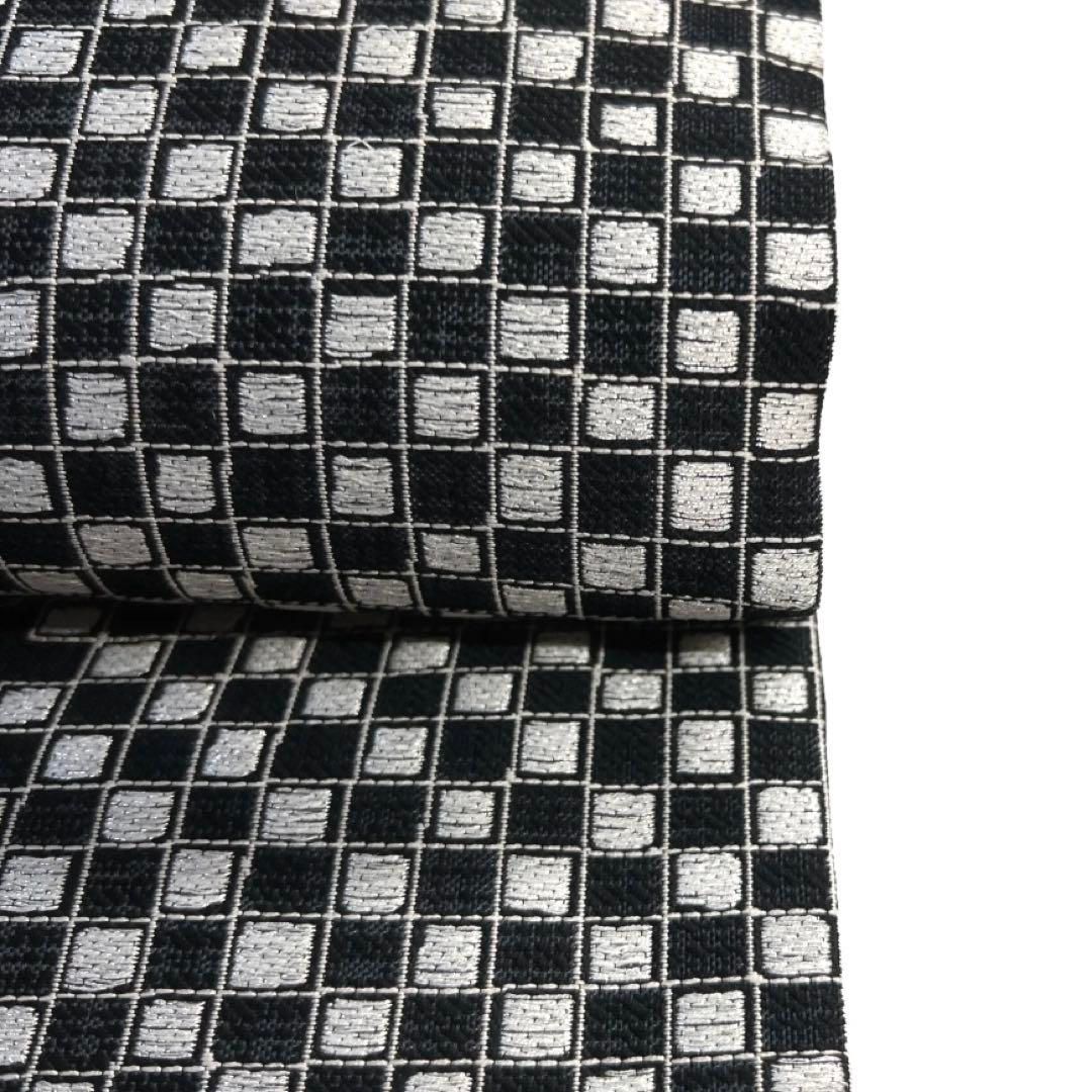 名古屋帯　市松　モノトーン　格子　白　黒　着物　045a d 名古屋帯 市松 モノトーン 格子 白 黒 着物 045a d 【公式通販】