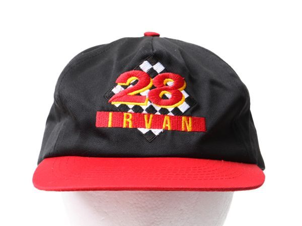 90s ERNIE IRVAN ベースボール キャップ 企業物 ナスカー 黒 赤