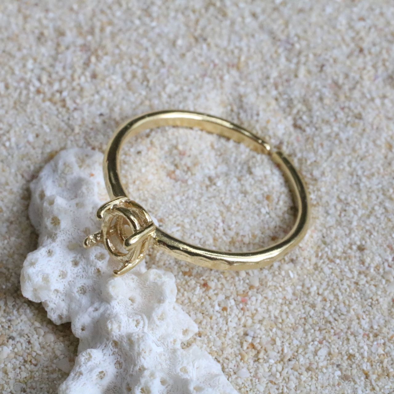 指輪 空枠 / 6×4mm 縦オーバル ファセット シルバー925 K24 ゴールド 