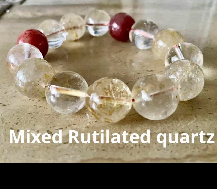 良質，大特価】ゴールドルチルクォーツ《6本セット》ブレスレット