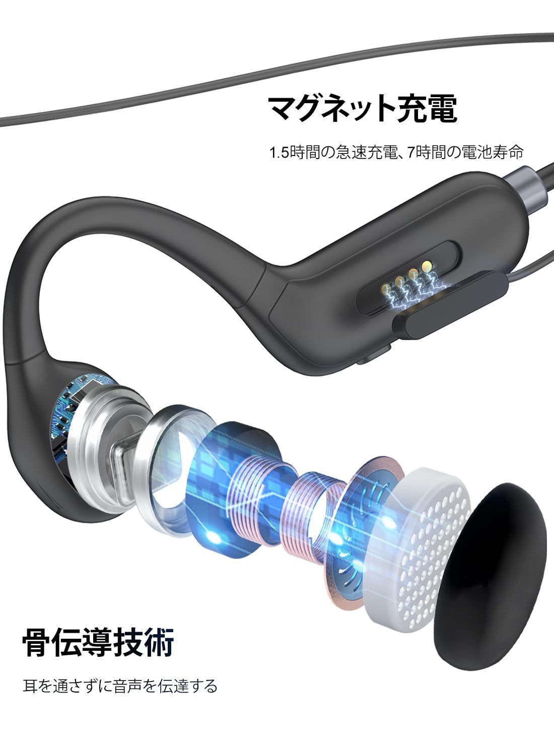 特価商品】骨伝導イヤホン水泳 IPX8 完全防水 ワイヤレス Bluetooth