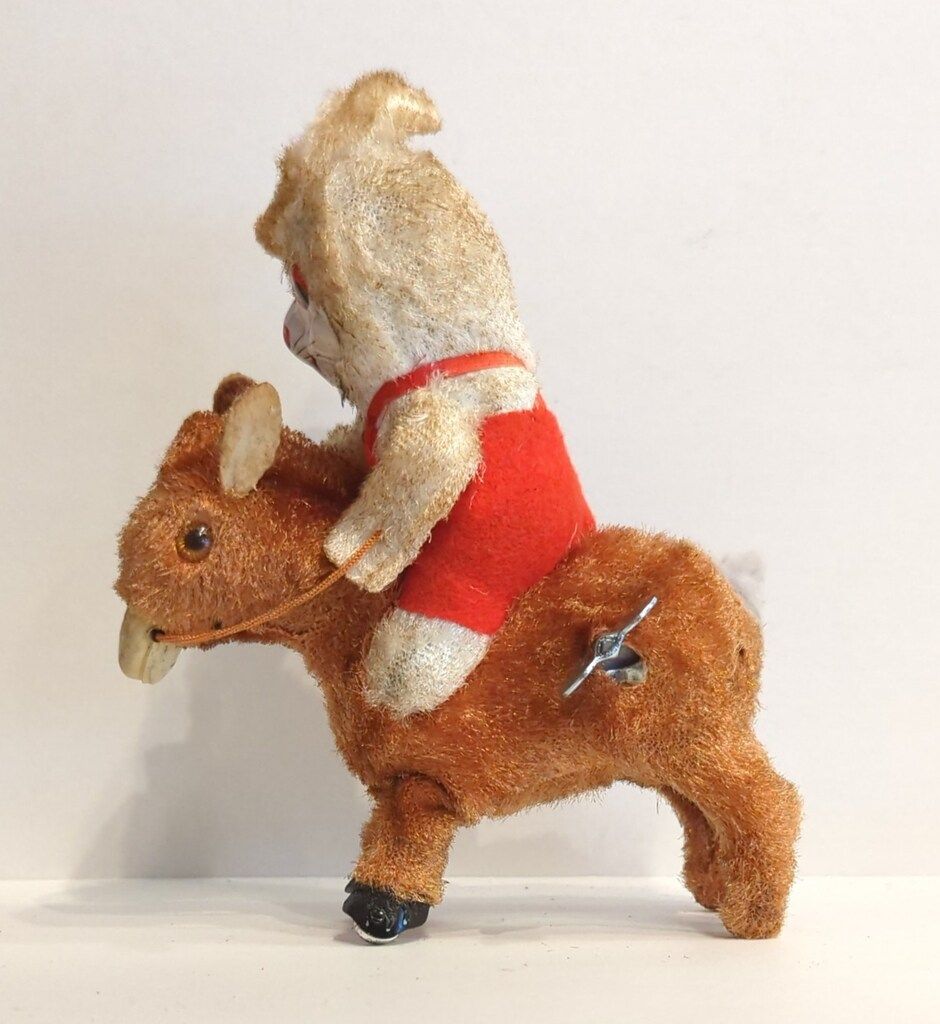 ま*ー様 富士プレス 兎のピアニスト ブリキ 富士プレス/フランコニア ゼンマイブリキ BUNNY JOCKEY 毛白/馬茶