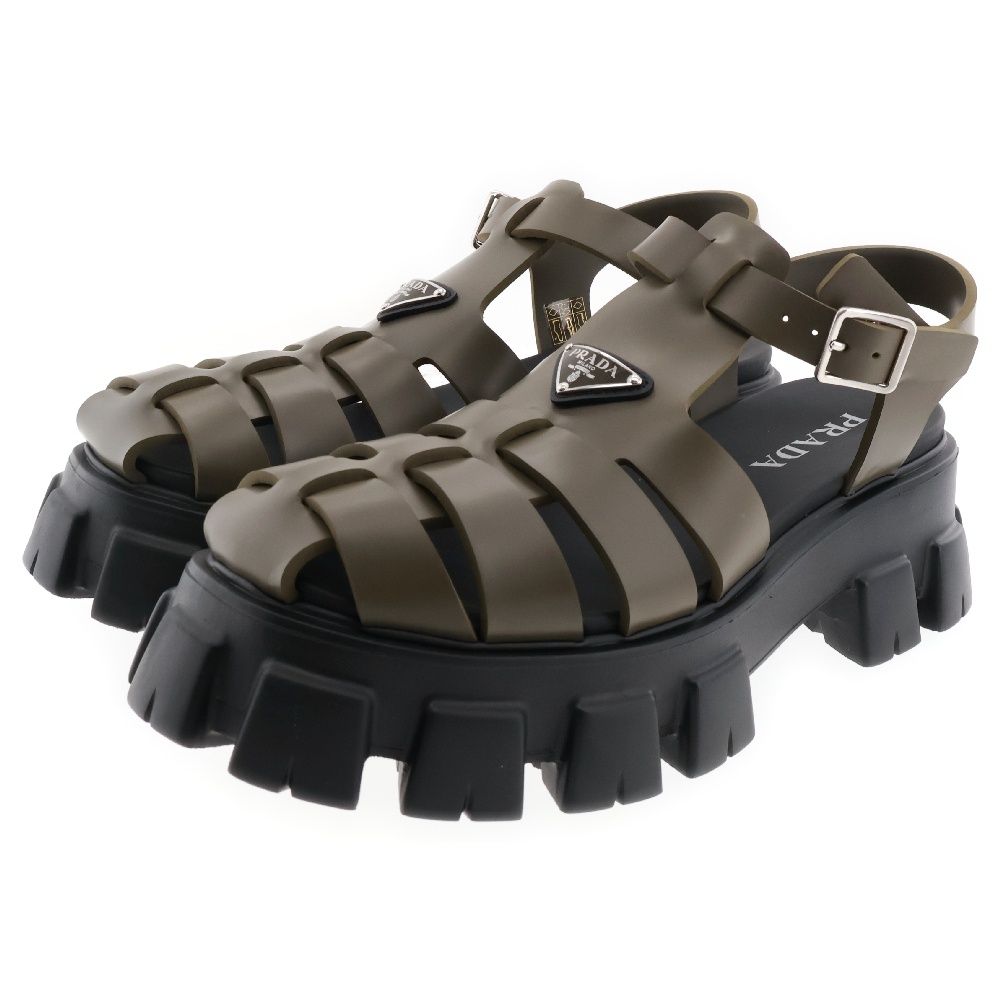 PRADA (プラダ) MONOLITH RUBBER SANDAL モノリス ラバーサンダル カーキ 2X3083