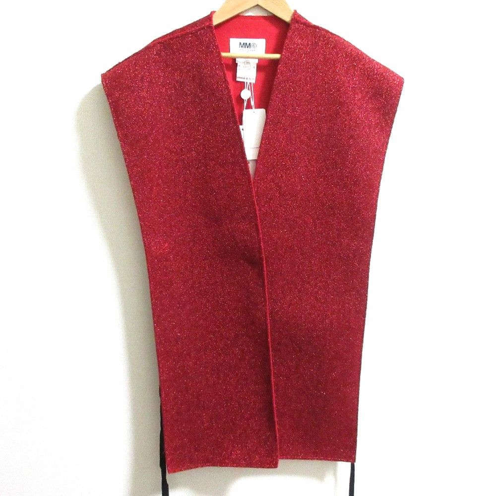 MM6 Maison Margiela エムエムシックス メゾンマルジェラ グリッター ショールベスト レッド レディース 古着
