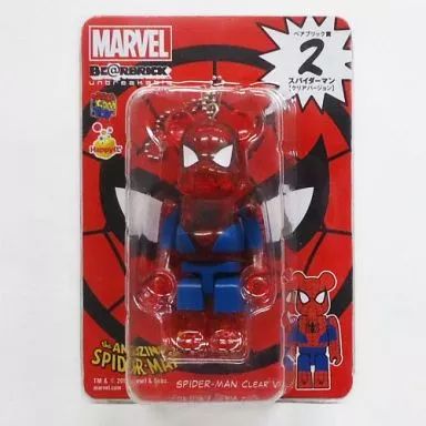 中古】フィギュア BE＠RBRIC-ベアブリック- 2.スパイダーマン(クリア 