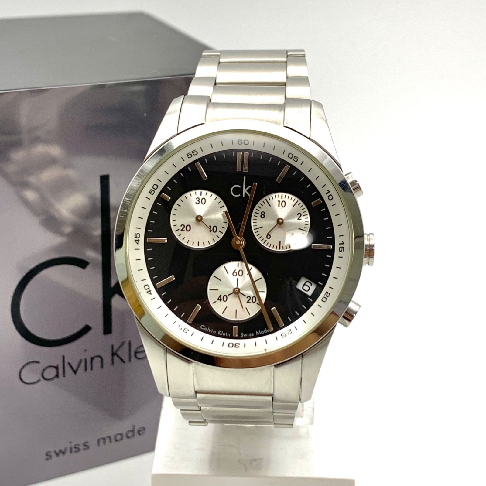 中古】Calvin Klein K22371 SWISS MADE クロノグラフ腕時計 - メルカリ