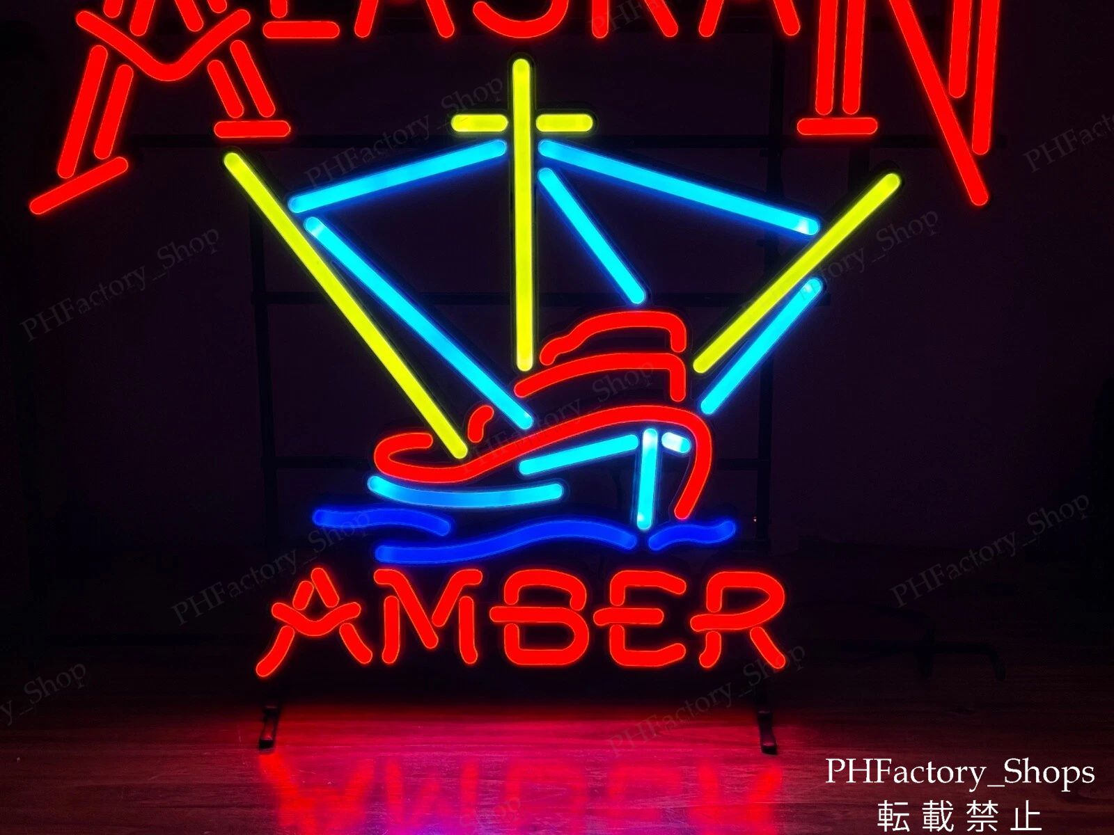 ネオン管 ALASKAN AMBER ネオンサイン ネオン看板 バー ビール LED 釣り 装飾壁 室内装飾 アメリカン雑貨 71x61cm A250 NEXPOTALLINN_EU