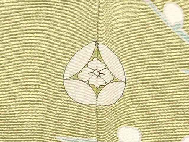 平和屋着物□極上 京加賀友禅 松本健一 訪問着 松 梅 椿 抹茶色地 逸品  
