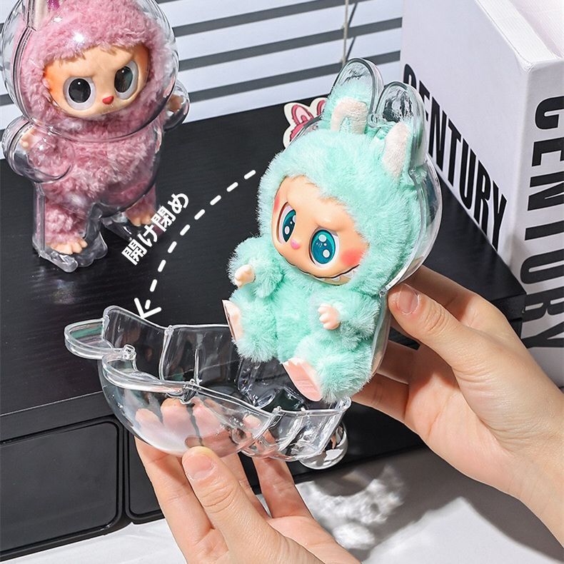 らぶぶlabubu 2ピースと保護ケース2つ おもちゃ保護ケース LABUBU ラブブ 第2世代 クリア 透明ケース