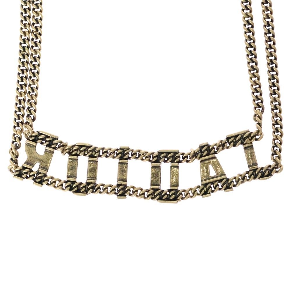 DIOR ディオール J ADIOR 2連 ロゴトップ チョーカー GP ゴールド ネックレス