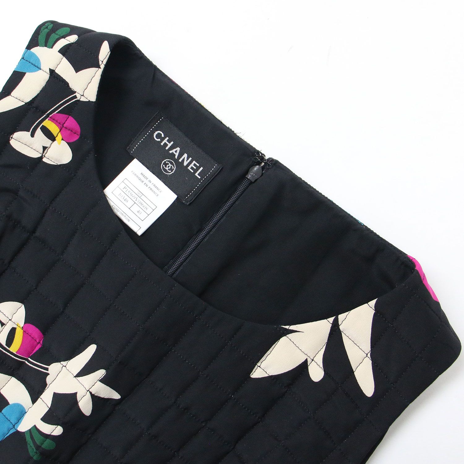 CHANEL フラワープリント ノースリーブシャツ 40