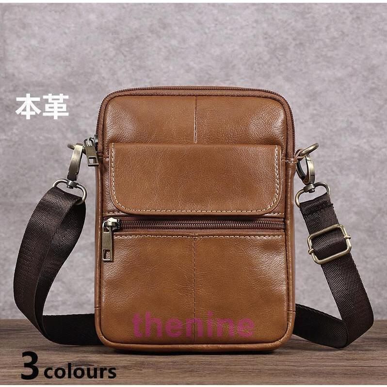 メンズバッグ ショルダーバッグ 本革 レザーバッグ ワンショルダー 斜めがけ 肩掛け ipad収納 レザー 革 ポシェット 小物入れ 3色