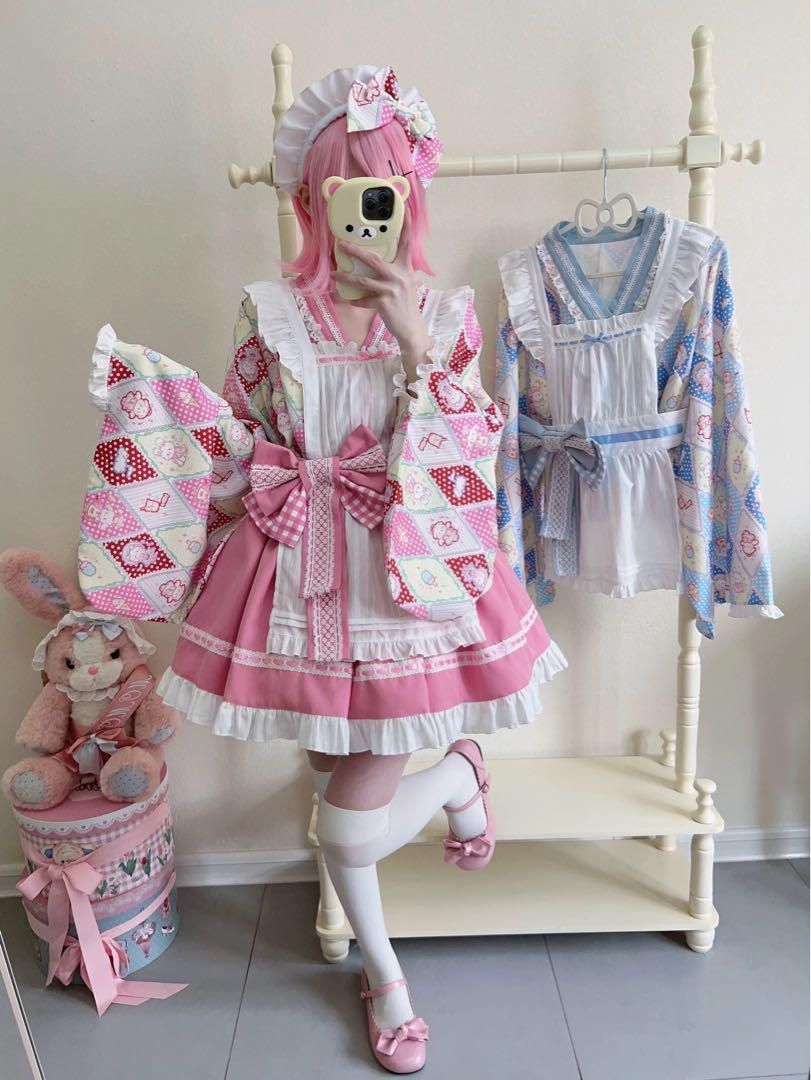 和風ロリータ♪和風メイドさん♪イベントに最適♪お出かけ着にも