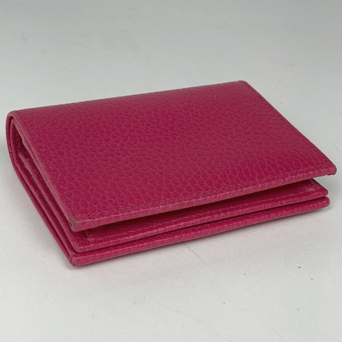 良品 GUCCI 二つ折り ミニ財布 GG マーモント レザー ピンク Gucci 二つ折り財布 レザーグッチピンク