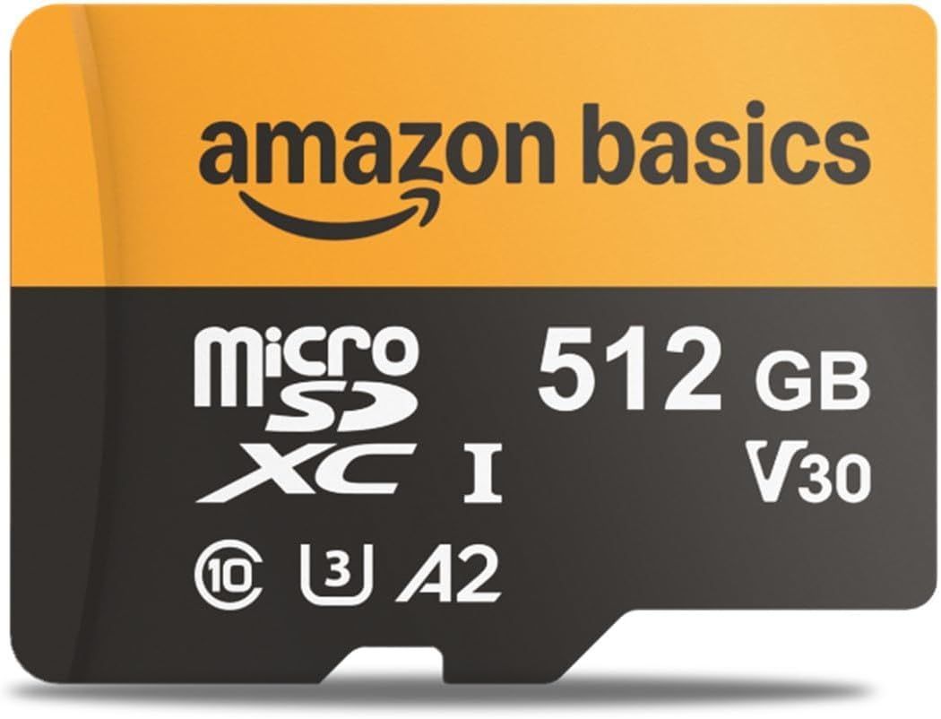 Amazonベーシック microSD メモリーカード 高速 512GB リーダーアダプター付き 最大速度200MB|秒 ブラック