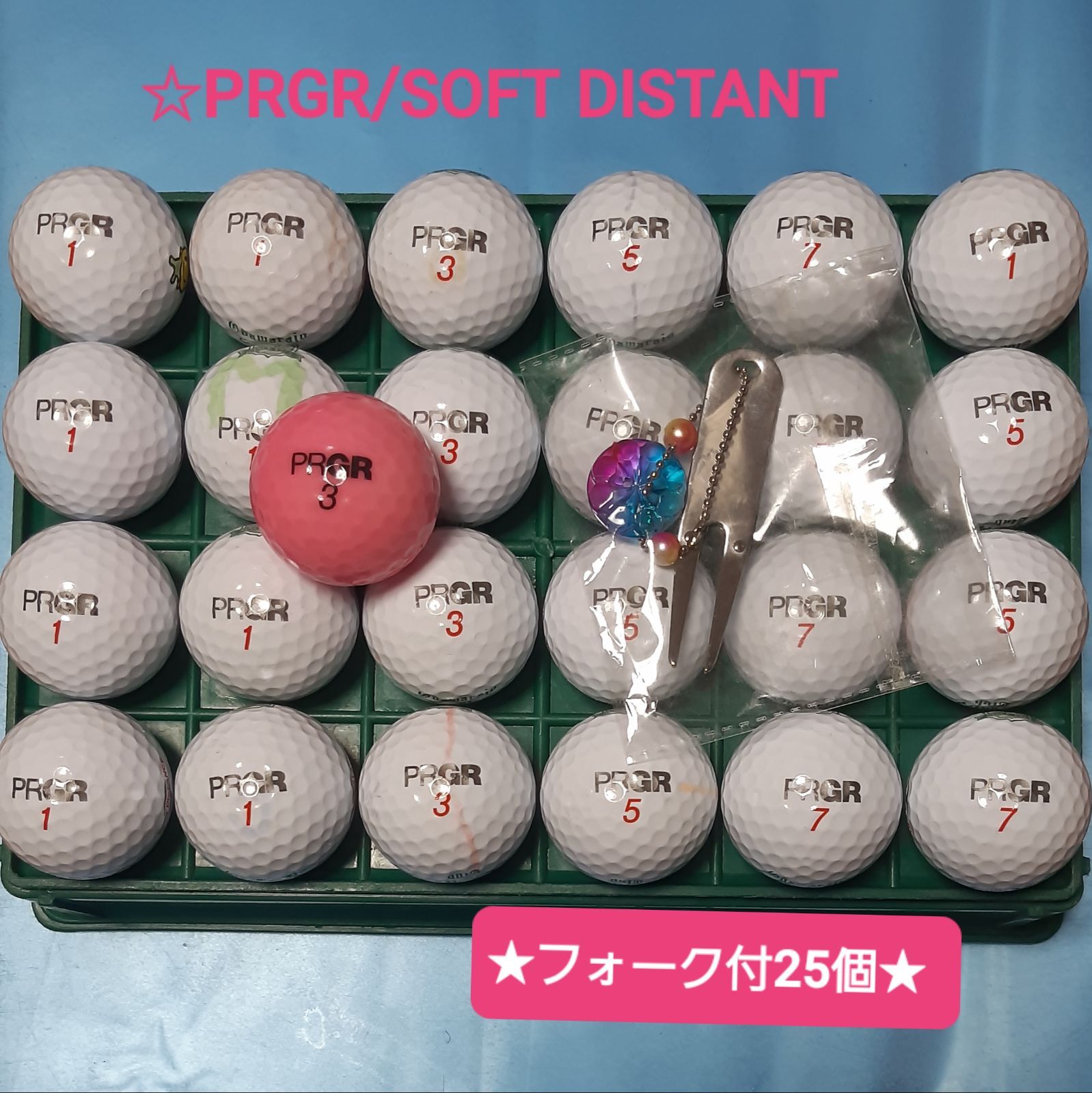 メルカリshops Prgr プロギア ゴルフ ロストボール Softdistance 25球