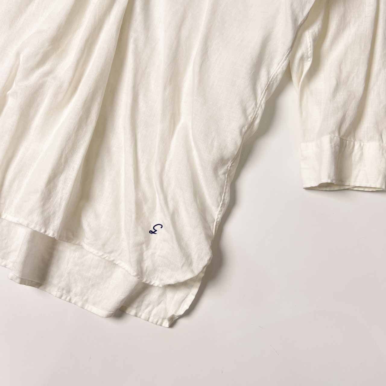 リネン100% le Glazik ル グラジック Vネック 7分袖 シャツ 36