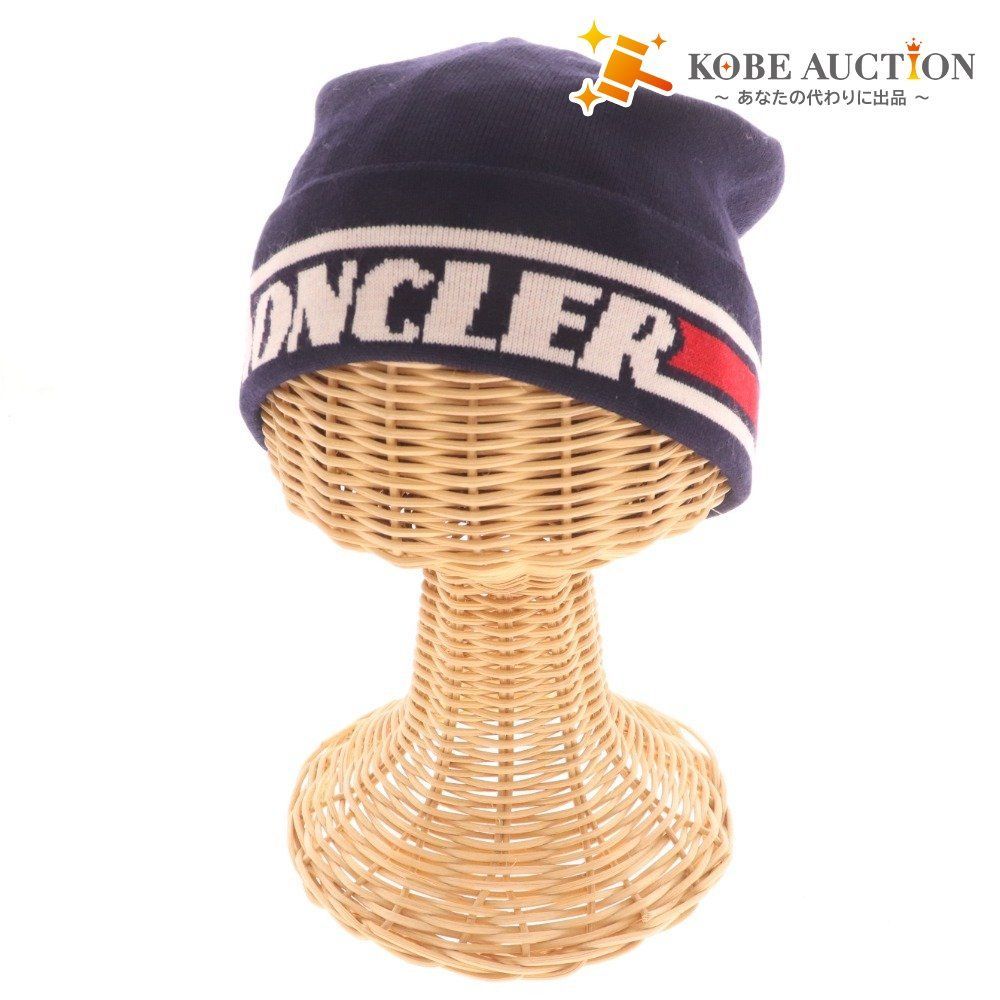 □ モンクレール ニット帽 ニットキャップ ビーニー 帽子 ウール100