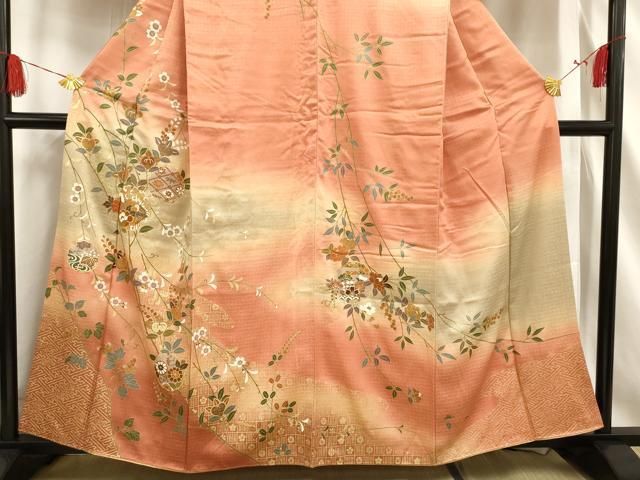 平和屋着物▽訪問着 単衣 幾何学文 正絹 逸品 AAAZ9384fy