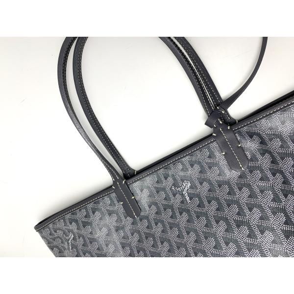 GOYARD ゴヤール サンルイPM トートバック グレー ポーチ付き - メルカリ