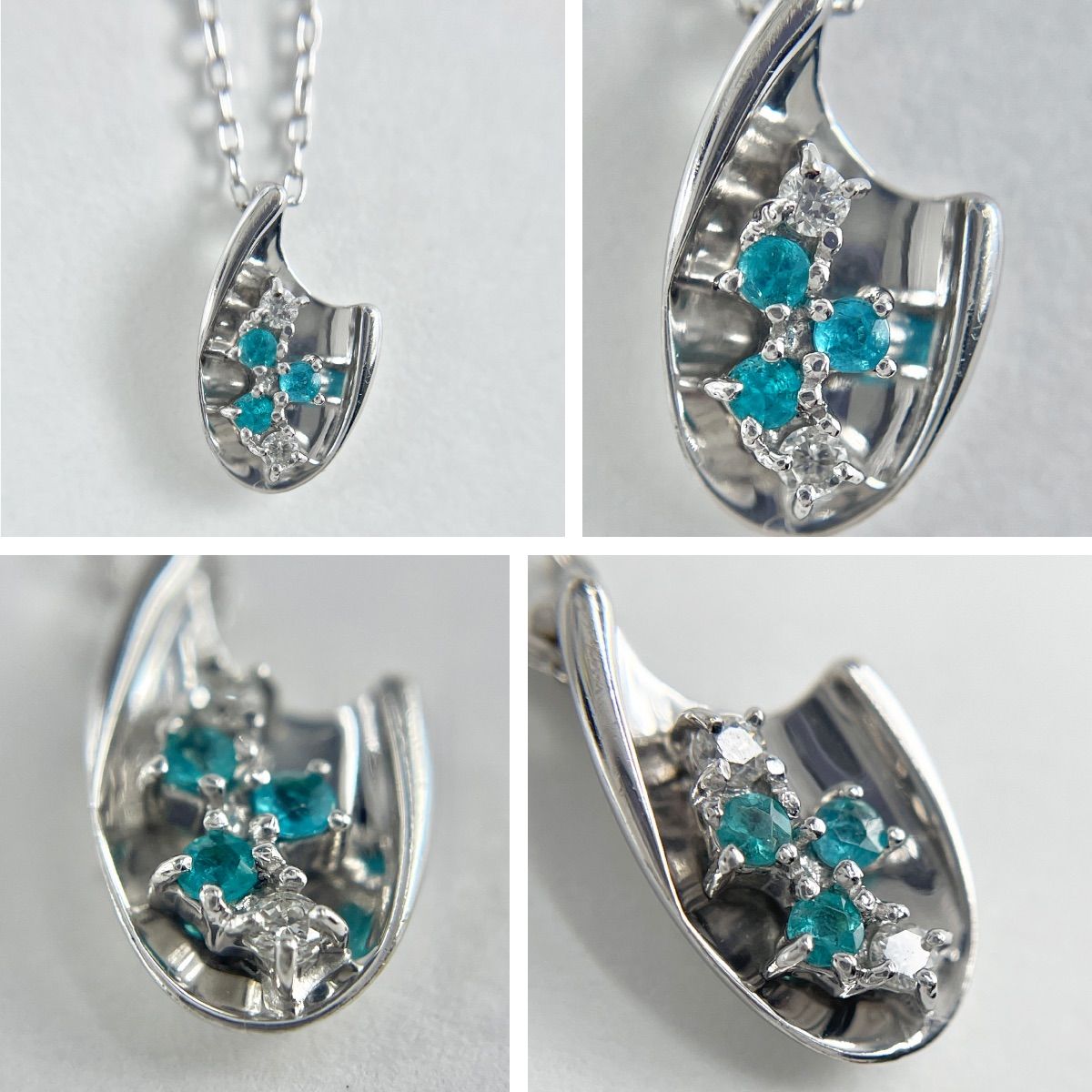 K18WG 天然パライバトルマリン トップ 最終価格 K18WG 天然パライバ