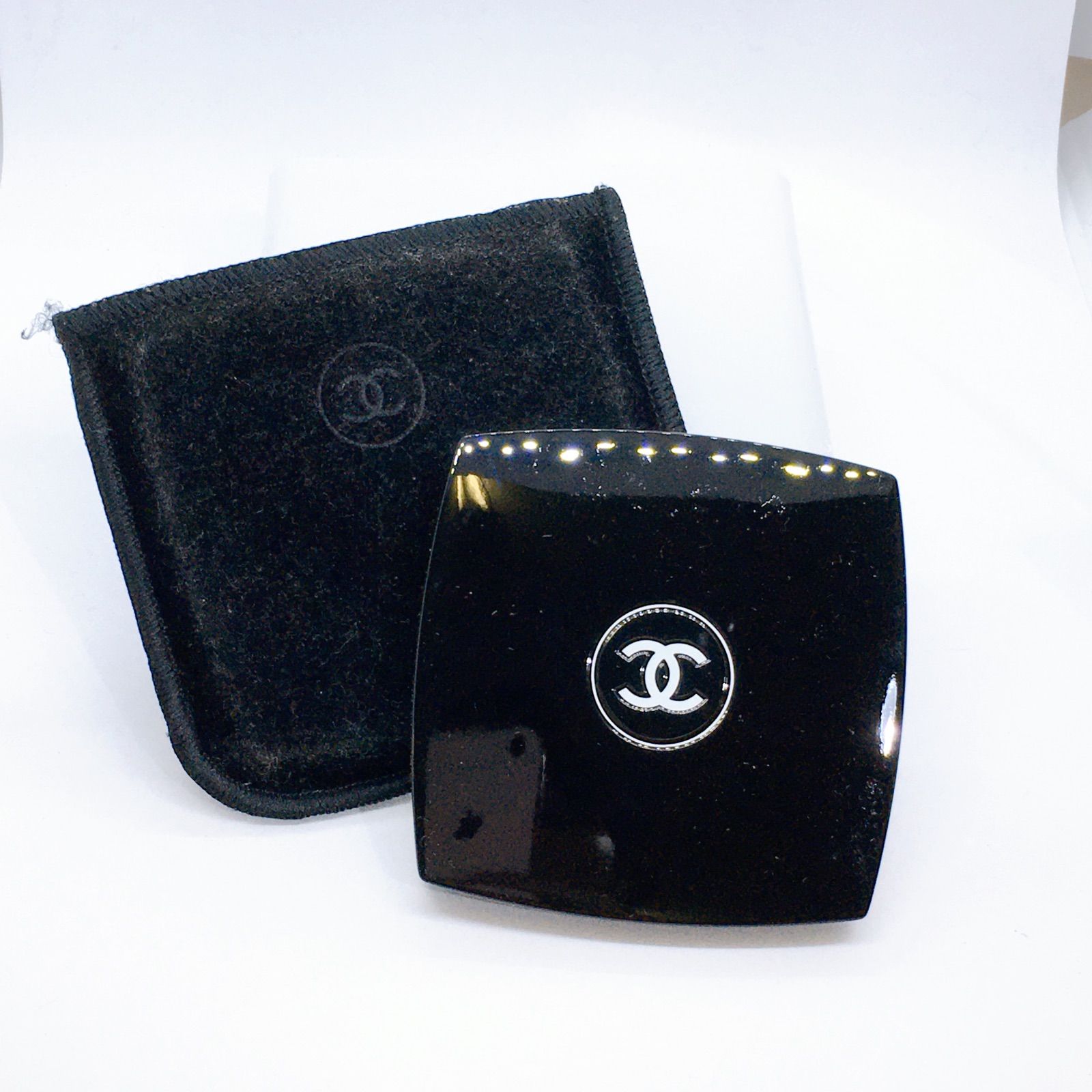 CHANEL シャネル ミラー 2面 鏡 ブラック コンパクト - マカセル 中古